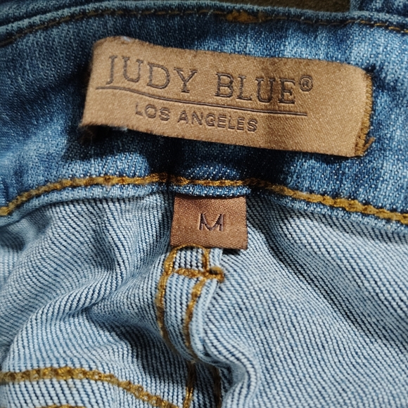 High-Rise Blue Denim Overalls Jeans - Womens - Picture 9 of 16